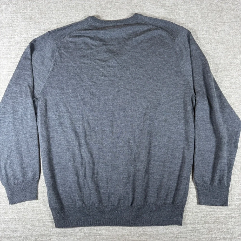 2 Pack Lot!  Jos. A. Bank V-Neck Sweater Mens XXL Navy Grey 100% Merino Wool